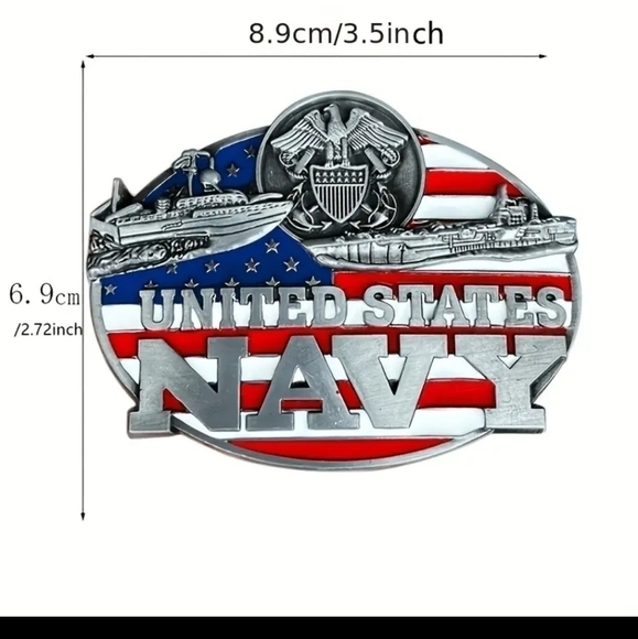 New men's Navy Military American Flag belt buckle - Picture 2 of 4